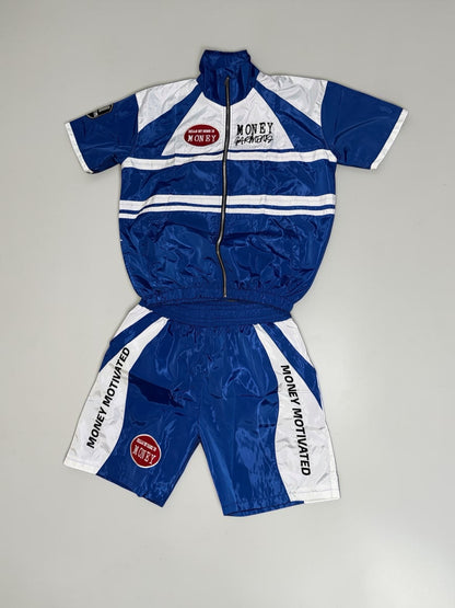 Blue & White Short Sleeve Track