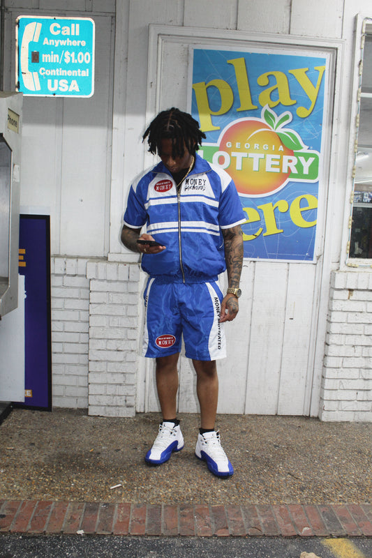 Blue & White Short Sleeve Track