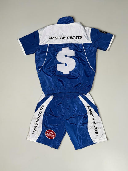Blue & White Short Sleeve Track